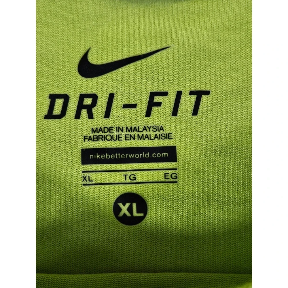 Nike Dri-FIT Mens XL T-Shirt Neon Green Get Your Swoosh On Graphic Tee‎